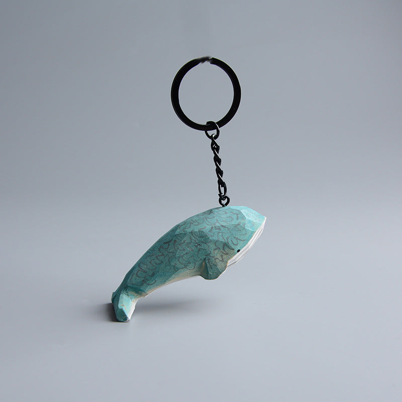 Creative Wooden Cat Trinkets – Handmade Wood Carving Cat Ornament (Gray & Orange)