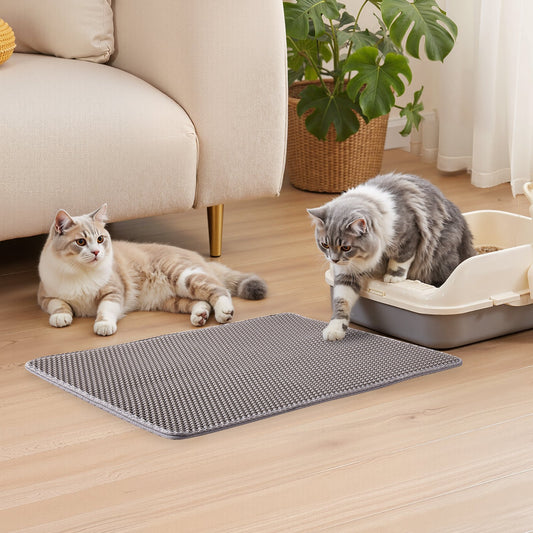 Cat Litter Trapping Mat – Double Layer Honeycomb Non-Slip & Urine-Proof (30 x 24 Inch)