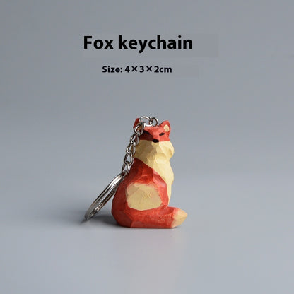 Creative Wooden Cat Trinkets – Handmade Wood Carving Cat Ornament (Gray & Orange)