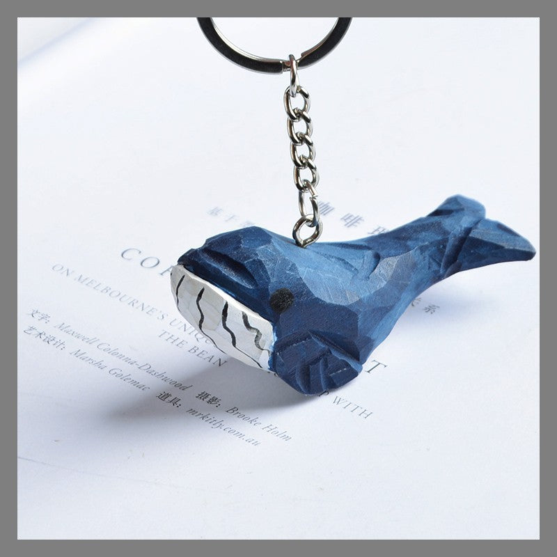 Creative Wooden Cat Trinkets – Handmade Wood Carving Cat Ornament (Gray & Orange)